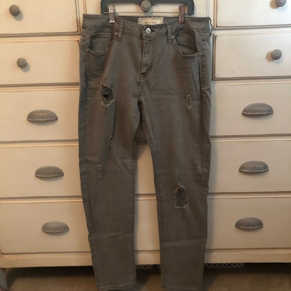 Gray Ripped Jeans - Picture 1 of 3